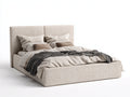 Doppelbett Polsterbett Stoff 218x190x105 cm - Beige - Modernes Design