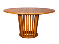 Gartentisch Holz Rund 120x120x75 cm Natur Massivholz Garten Outdoor Design