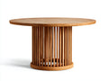 Gartentisch Holz Rund Tisch 120x120x75cm Natur Modernes Design