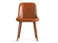 Esszimmerstühle Leder Polster Holzbeine 45x52x82 cm Braun Modernes Design