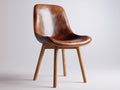 Esszimmerstühle aus Kunstleder und Holz 58x56x82 cm - Braun - Modernes Design