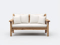 Gartensofa Holz Stoff Natur 180x75x80 cm 3-Sitzer Garten Modern Design