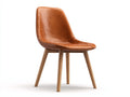 Esszimmerstuhl Kunstleder Holz 46x52x82 cm Braun Naturholz Modern Design
