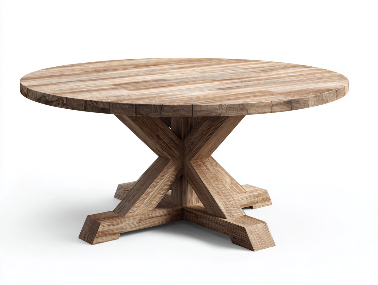 Gartentisch Rund Holz 150x150x76 cm - Natur - Rustikales Design
