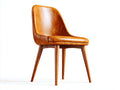 Esszimmerstühle Leder Polster Holzbeine 50x55x83 cm Orange Modernes Design