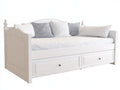 Schlafsofa aus Massivholz 210x92x95 cm - Weiß - Mit 2 Schubladen im klassischen Stil