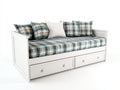 Schlafsofa Holzrahmen Stauraum Schubladen 200x90x90cm Weiß Klassisches Design