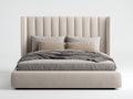 Doppelbett Polster Bettgestell Holzrahmen 200 180 110 cm Beige Modernes Design