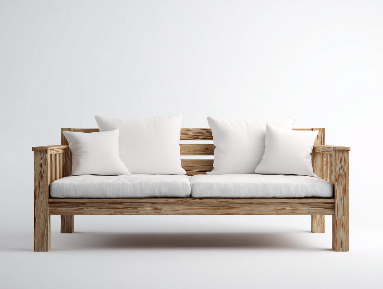 Gartensofa Holz Gartenbank Sofa 180x80x75cm Natur Modernes Design