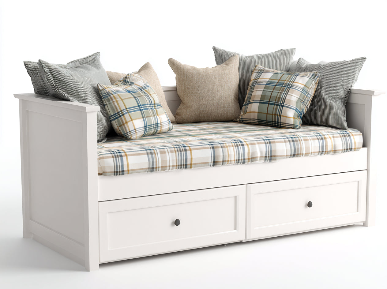 Schlafsofa Tagesbett Holz 205x95x85 cm - Weiß - Landhaus Design